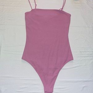 NWOT Rue 21 Ribbed Tank Bodysuit dusty pink